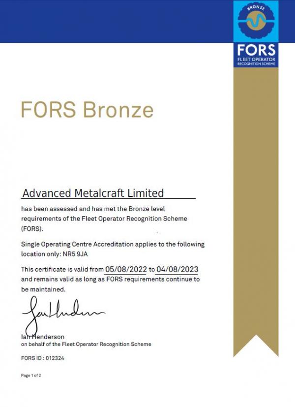 FORS Bronze 2022