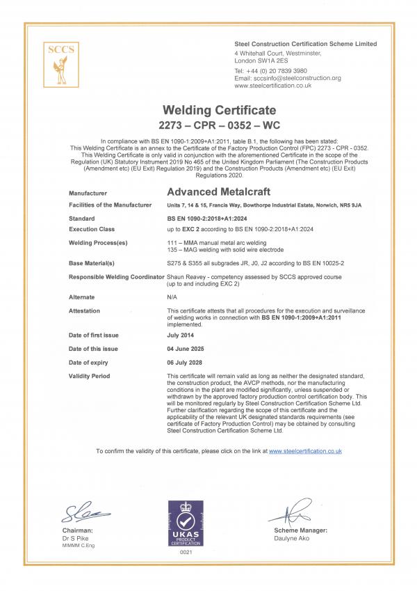 Welding Certificate 04 06 25